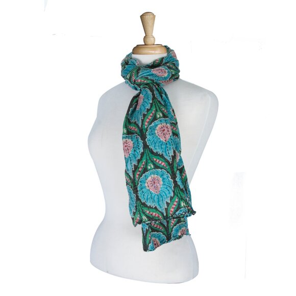 Taj Hotel Home Decor Kantha Cotton Scarve | 1-Piece | Multicolor | 18"x72" - Picture 1 of 2